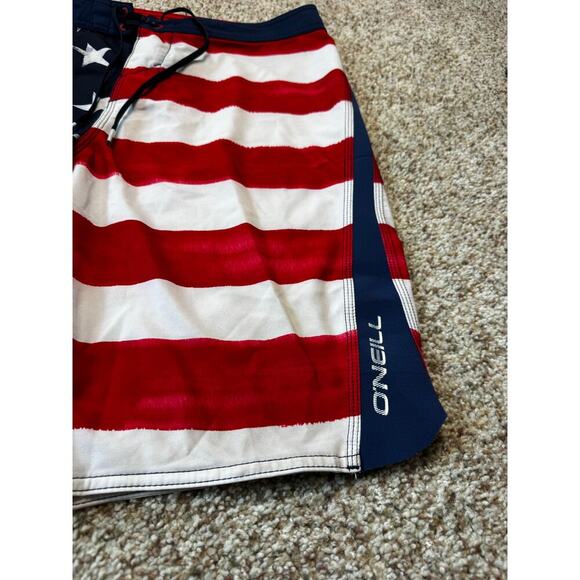 O'Neill Superfreak, size Men's 32; American Flag; Patriotic swim trunks; shorts - Picture 7 of 13